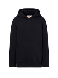 Schwarzes Kinder Kapuzen-Sweatshirt aus Bio-Baumwolle mit Kängurutasche